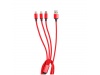 Cabo de carregamento rpido 3 em 1 em tecido e metal 3 amperes FLASHY