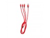 Cabo de carregamento rpido 3 em 1 em tecido e metal 3 amperes FLASHY
