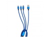 Cabo de carregamento rpido 3 em 1 em tecido e metal 3 amperes FLASHY