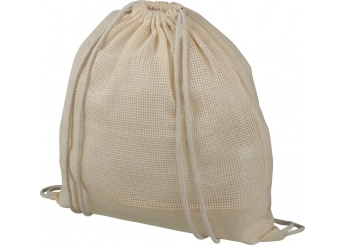 Mochila com cordes em malha de algodo Maine