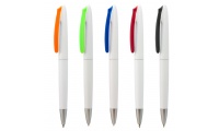 Esferografica plstica com clip colorido