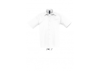 CAMISA DE POPELINA COM MANGA CURTA PARA HOMEM BRANCO