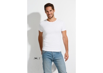 T-SHIRT JUSTA COM GOLA REDONDA BRANCA PARA HOMEM CITY