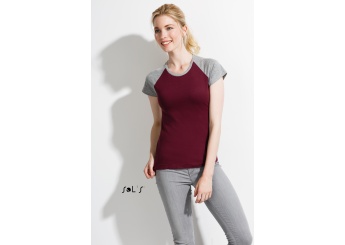 T-SHIRT BICOLOR COM MANGAS RAGL PARA SENHORA MILKY