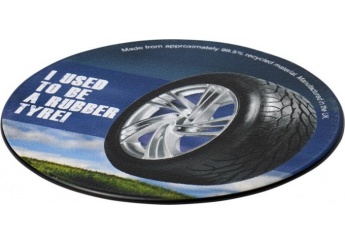 Base para copos redonda com material de pneus Brite-Mat