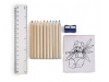 Conjunto 10 lpis cor + livro colorir + rgua + apara-lpis