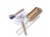 Conjunto 10 lpis cor + livro colorir + rgua + apara-lpis