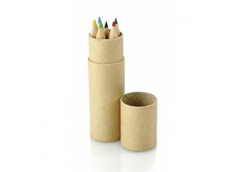 Conjunto de 6 lpis de cor em tubo