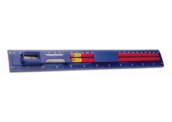 Rgua 30 cm + 2 Lpis + Apara-Lpis + Borracha