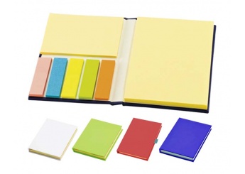 Bloco de notas A7 + notas post-it