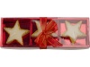 Conjunto de 3 velas em forma de estrela.