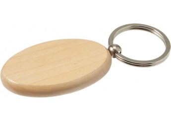 Porta-chave oval de madeira