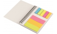 Caderno espiral com notas adesivas
