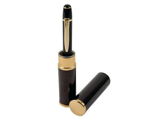 Estojo para Esferogrfica Preto/Dourado