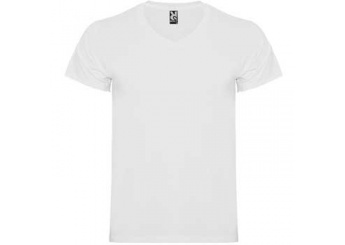 T-Shirt de manga curta decote em V BRANCO
