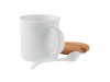 Caneca de porcelana com tampa em bambu e colher KENYA