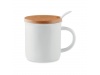 Caneca de porcelana com tampa em bambu e colher KENYA