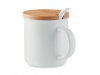 Caneca de porcelana com tampa em bambu e colher KENYA