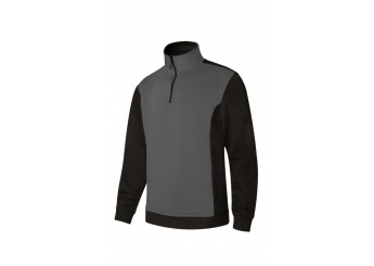 Sweatshirt bicolor com meio fecho