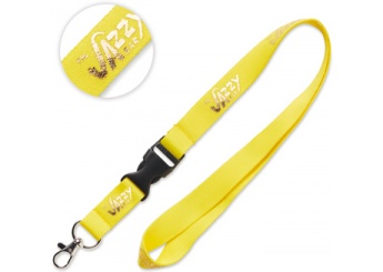 Lanyard polister fino com design de folha metlica