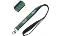 Lanyard polister plano com camada fluorescente