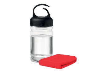 Garrafa de Tritan + toalha de desporto
