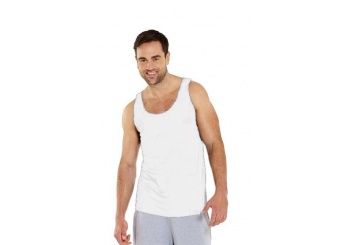 T-shirt Singlete Homem Manga Cava Gola Redonda 145gr/m2 Branca