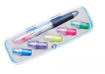 Esferogrfica com 3 cores de tinta + 6 marcadores de cores