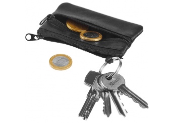 Porta-moedas retangular em pele