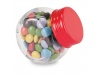 Chocolates 30 gramas em pote de vidro.