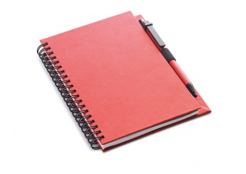 Caderno espiral de 70 folhas em papel reciclado + esferogrfica