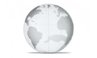 Bola de cristal com desenho do mapa do mundo
