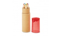 Tubo de carto com 6 lpis e cor