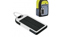 Powerbank 5000mAh USB Solar + Bolsa + Mosqueto