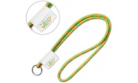 Lanyard redondo com etiqueta tecida