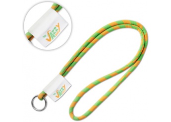 Lanyard redondo com etiqueta tecida