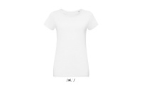 T-shirt Cintada de Gola Redonda para Senhora Branca MARTIN WOMEN