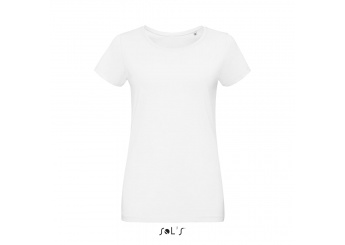 T-shirt Cintada de Gola Redonda para Senhora Branca MARTIN WOMEN