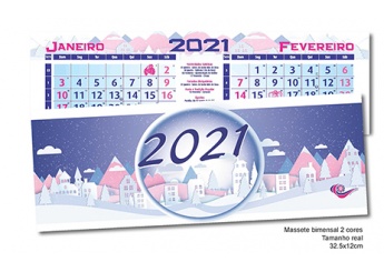 Calendrio Massete Bimensal 2021 32.5x12cm