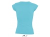 T-SHIRT COM MEIA MANGA E GOLA ELABORADA PARA SENHORA CORES MINT