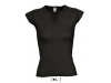 T-SHIRT COM MEIA MANGA E GOLA ELABORADA PARA SENHORA CORES MINT