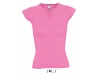 T-SHIRT COM MEIA MANGA E GOLA ELABORADA PARA SENHORA CORES MINT