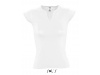 T-SHIRT COM MEIA MANGA E GOLA ELABORADA PARA SENHORA BRANCA MINT
