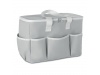 Refrigerador com bolsos frontais e um bolso lateral com zper