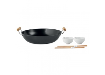 Wok com 2 taas + 2 pares de pauzinhos