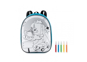 Mochila + 5 canetas coloridas