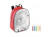 Mochila + 5 canetas coloridas