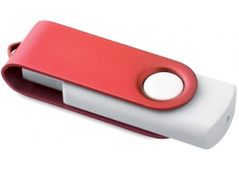 USB giratria com corpo branco (1, 2, 4, 8, 16, 32GB)