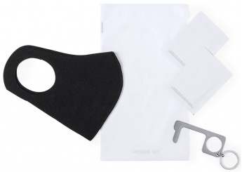 Set Higinico 2 Toalhitas + Mscara + Porta-chaves Anti-Contacto Legrin
