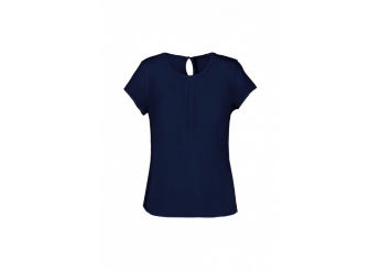 Blusa de senhora em crepe de manga curta